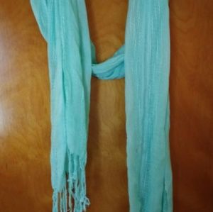 H&M fashion scarf. Pale green with tassels